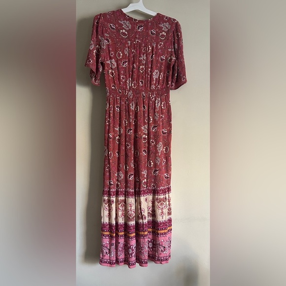 Knox Rose Women’s Maxi Dress, Short Sleeve V-Neck Boho Floral Size Small S - Picture 1 of 7